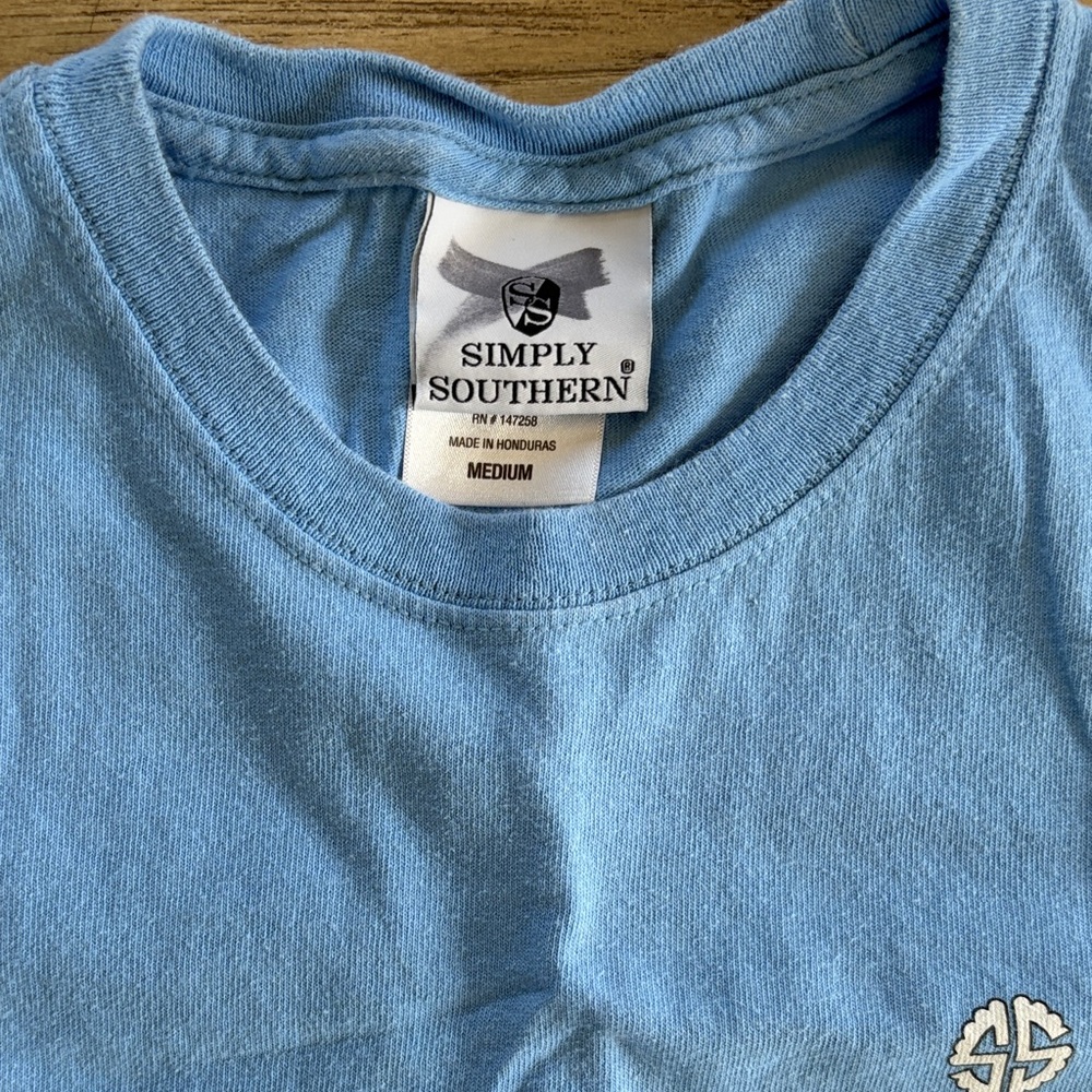 Simply Southern Light Blue Tee with Cow Trio Graphic - Picture 3 of 3